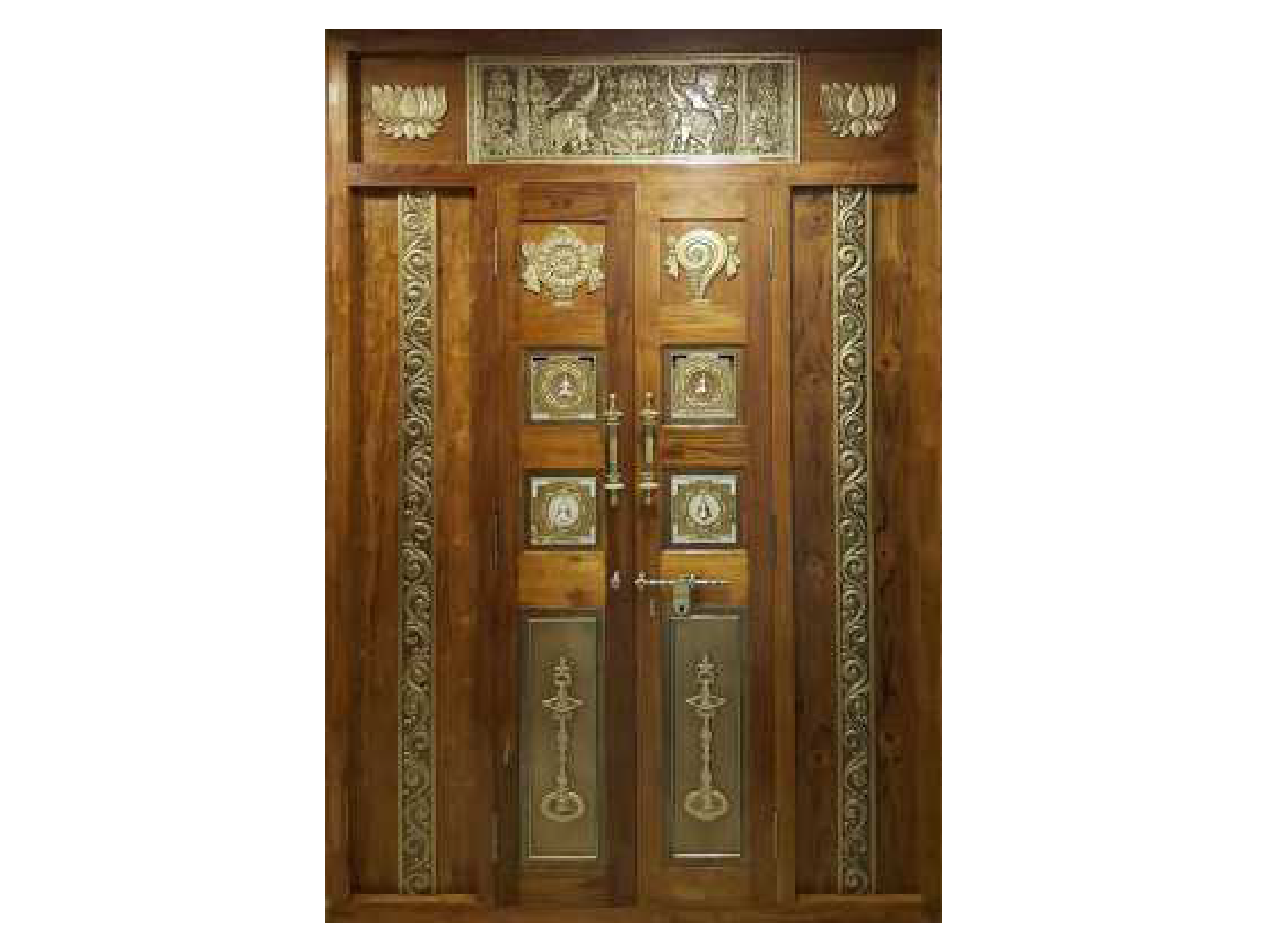 Teak wood temple doors